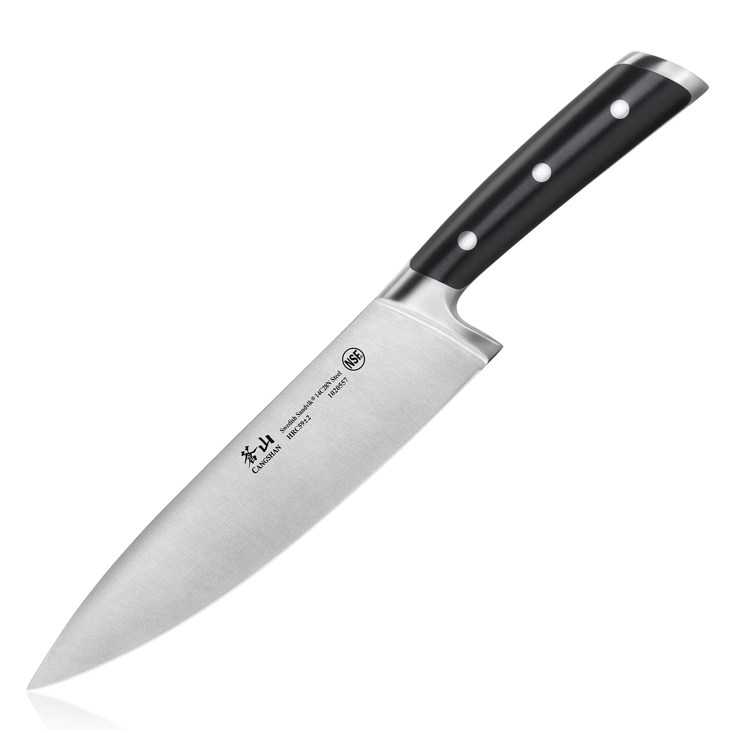 Cangshan TS Series Messerblock-Set – 3-teilig Aus Walnuss, Mit Sandvik 14C28N Stahl