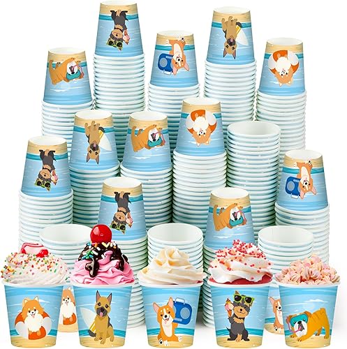 Miniatura 8 de Patelai Paquete de 500 vasos de papel de 3 onzas desechables para baño, enjuague bucal pequeño, vasos para bebidas de animales, para el hogar,