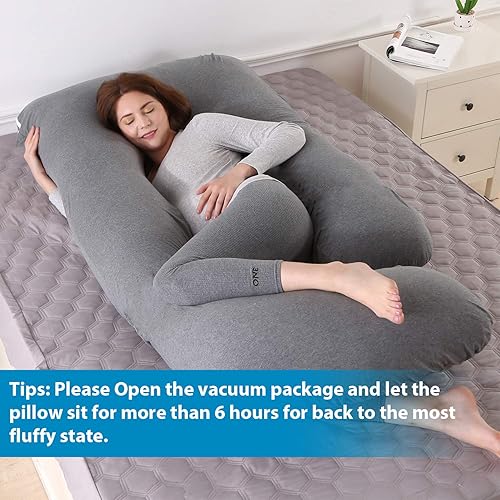 Miniatura 6 de Victostar Almohada de embarazo, almohada de maternidad en forma de U de 57 pulgadas con funda extraíble, almohada de cuerpo completo para espalda,