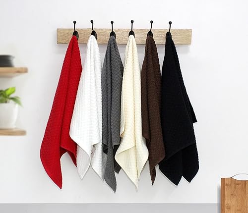 Miniatura 8 de COTTON CRAFT Amazing Kitchen Towels  Juego de 8 toallas de rizo  100% algodón Euro Café Waffle Weave  Suave y absorbente, de secado rápido, de baja