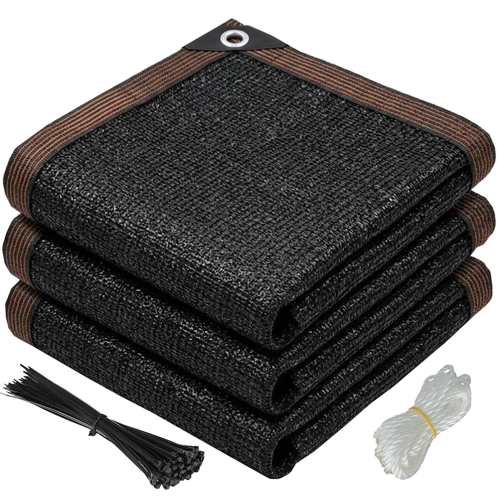 Filet d'ombrage noir 5x12m avec œillets toile respirante anti-UV