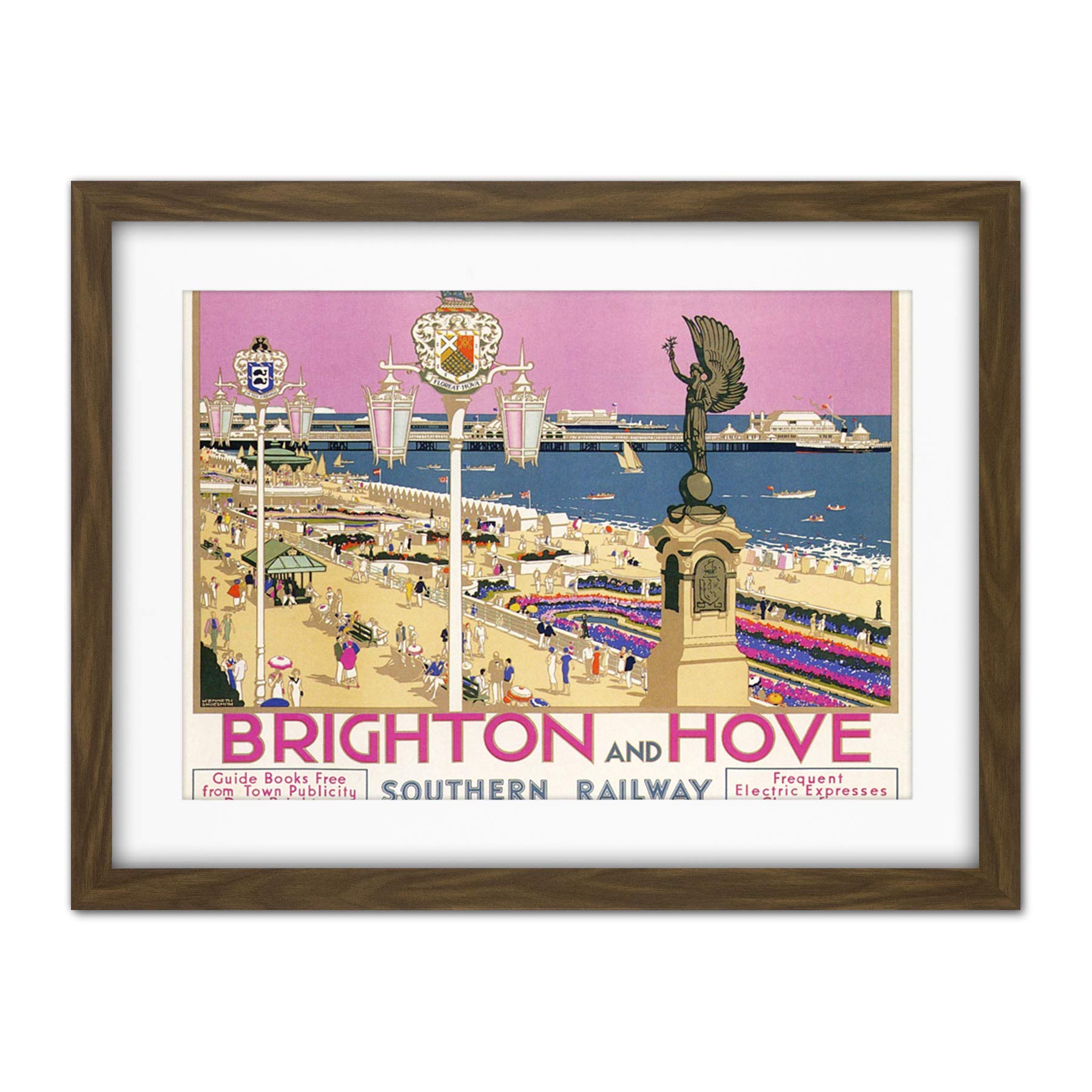 Wee Blue Coo Brighton Hove Sussex Beach Resort Travel Artwork Framed Wall Art Print 18X24 Inch