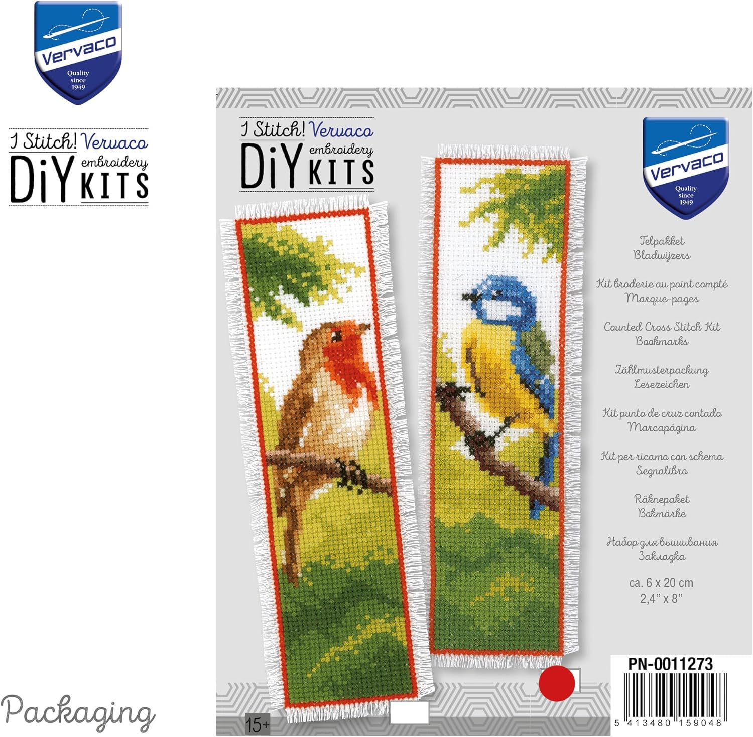 Vervaco Blue Tit Bookmark Cross Stitch Kit