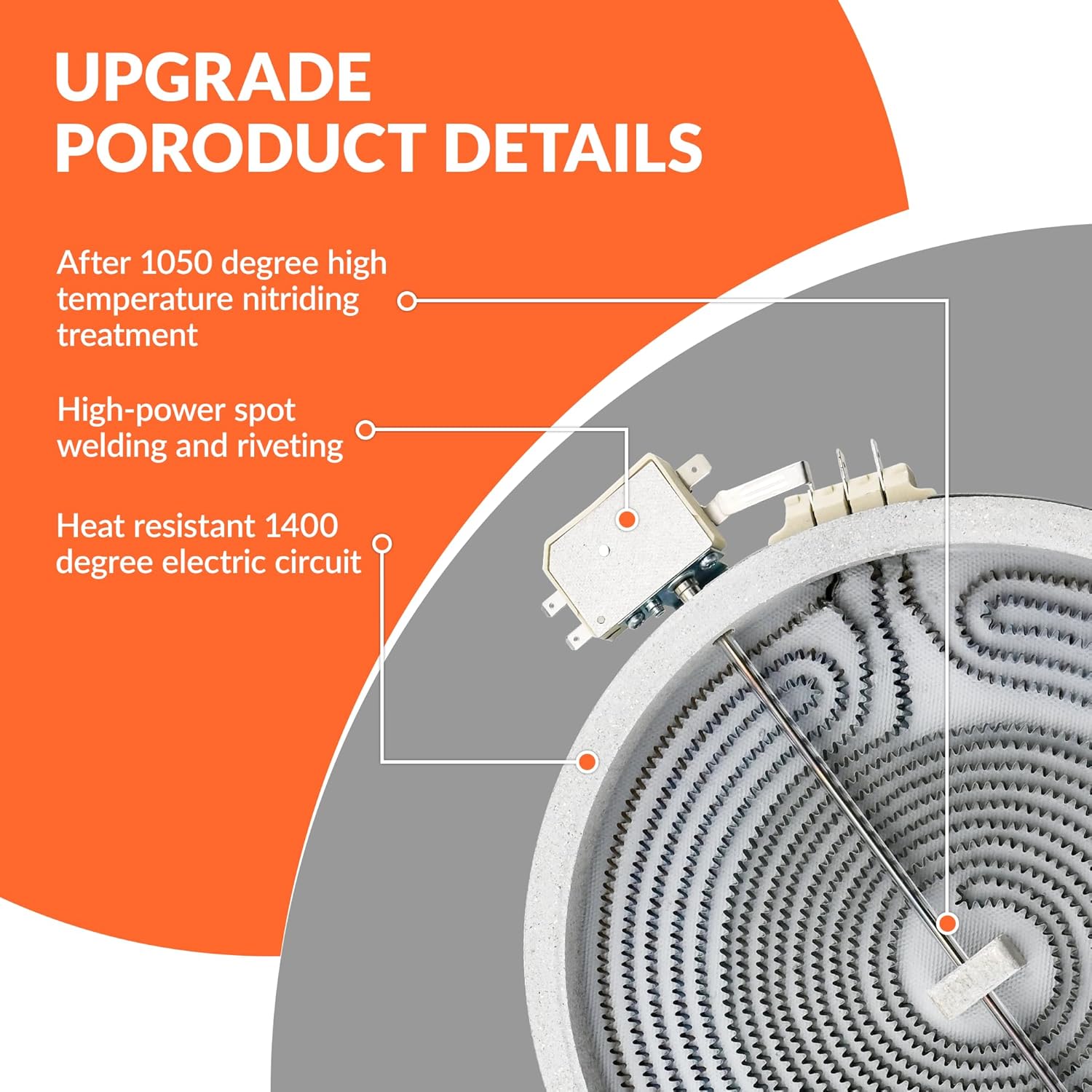 Puxyblue ๐ฎ๐ฌ๐ฎ๐ฒ Upgraded MEE62385201 DG47-00067A 10in Dual Radiant Surface Element - Fit For L.G Electric Range Sam.sung Stove - Replaces Mee62385201 AP5683233 PS11720672 PS7795472 EAP11720672 - Image 4