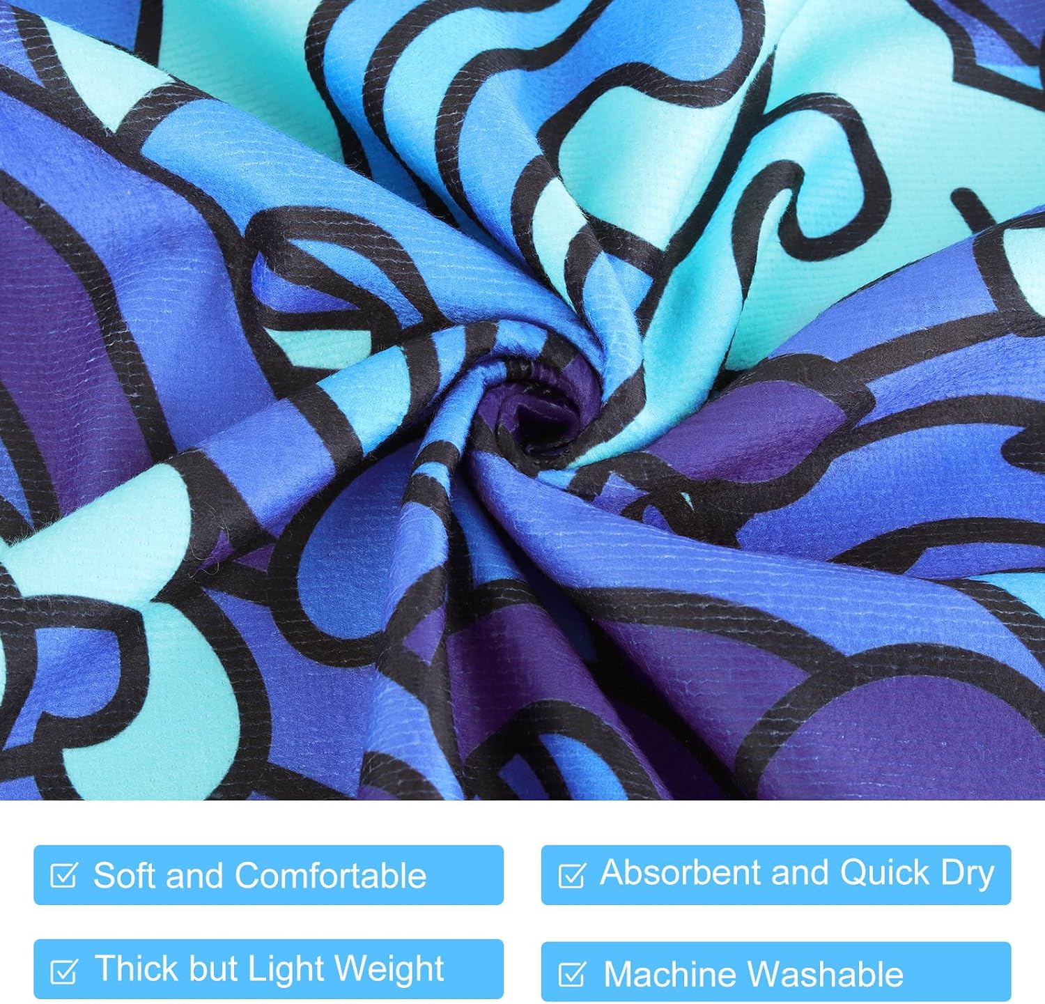 Queenshin Surf Poncho Wearable Waves Towel Adult Hooded Beach Towel Microfiber Absorbent Quick Dry Changing Robe for Men Women Pool Swim Gift 41x 35in