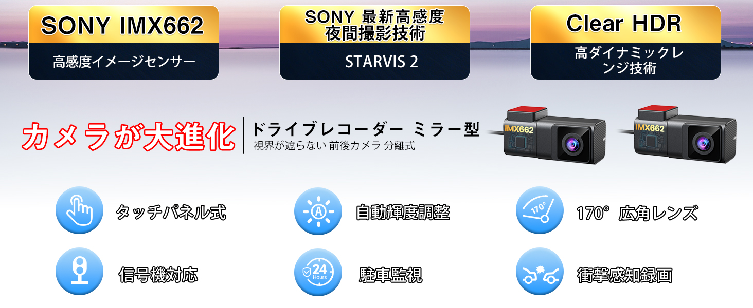 Amazon.co.jp: AUTO-VOX V6 ミラー型ドライブレコーダー 純正交換式