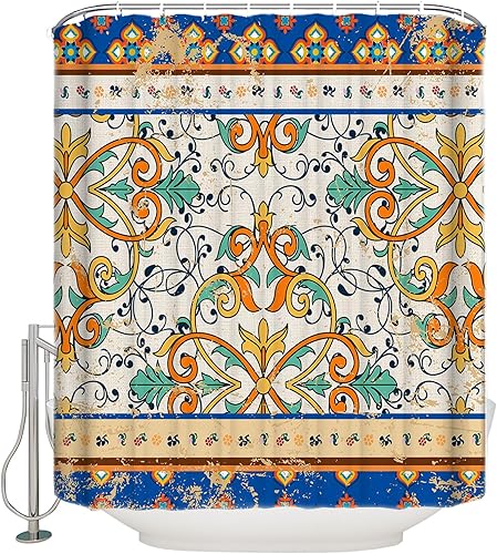 Miniatura 1 de Boho Geometric Shower Curtain, Southwest American Indian Print Waterproof Washable Boho Funny Cute Shower Curtains Set for Bathroom Farmhouse