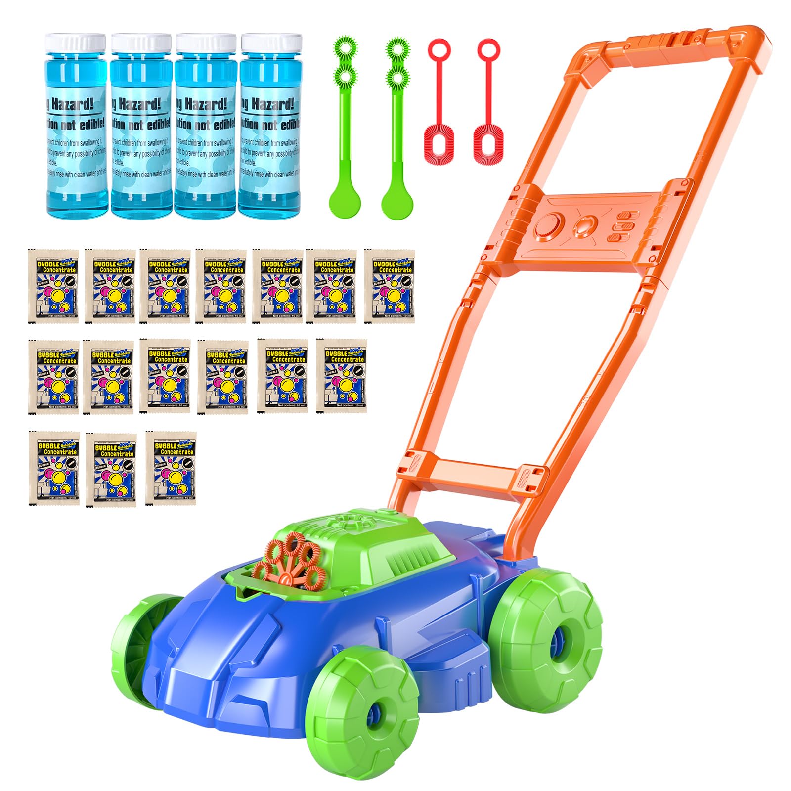 TEMI Bubble Lawn Mower Toys for Kids, Kids Outdoor Push Bubbles Machine Age 1-3 Boy Girl, Birthday Gifts Summer Outside Backyard Preschool Toy for 3 4 5 6 Year Old Toddlers