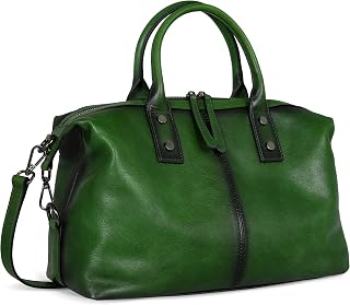 Iswee Genuine Leather Satchel Tote Bag for Women - Designer Top Handle Shoulder Handbag, Large Capacity Crossbody Purse