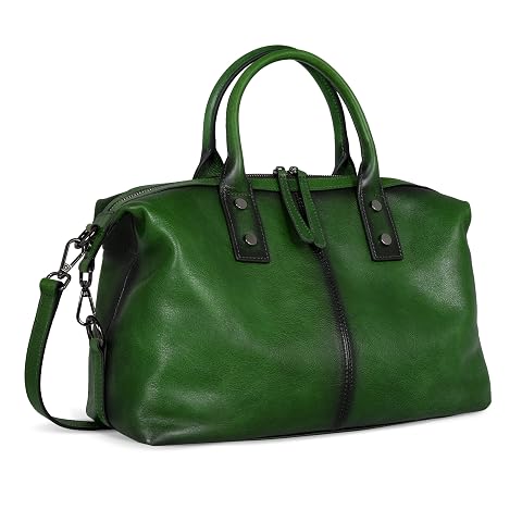 Iswee Genuine Leather Satchel Tote Bag Top Handle Handbag Designer Shoulder Bag Large Capacity Cross Body Bag