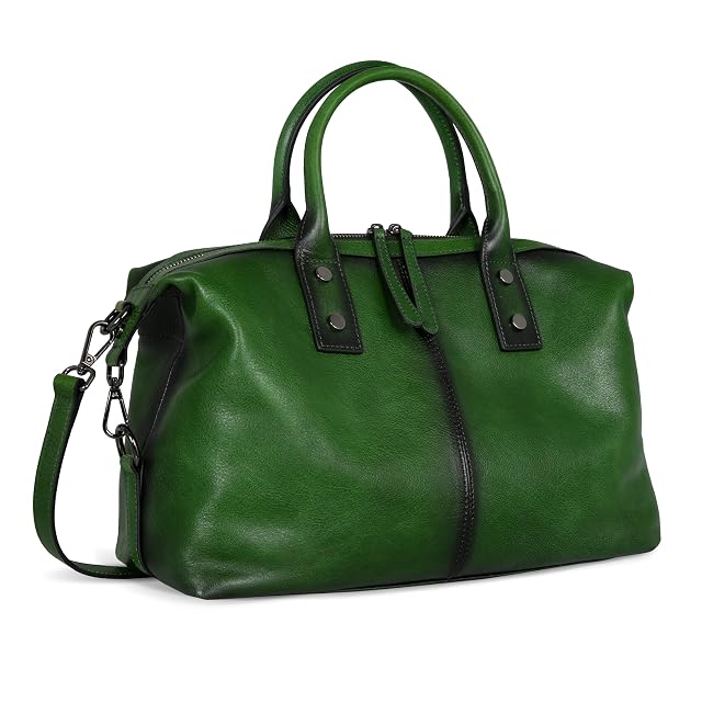 Iswee Genuine Leather Satchel Tote Bag Top Handle Handbag Designer Shoulder Bag Large Capacity Cross Body Bag