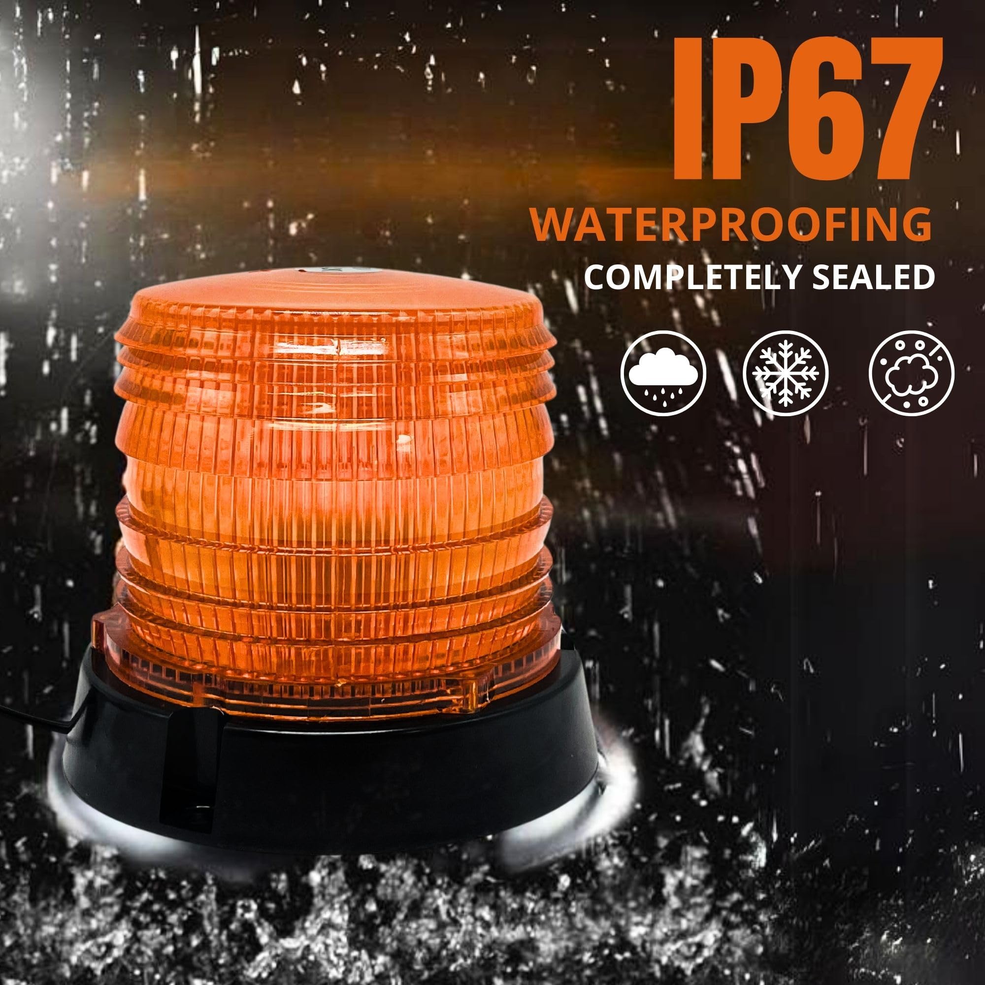 LED Lampeggiante Stroboscopica DC10-30V con Base Magnetica, Luce di Emergenza per Trattore con Spina Accendisigari, Lampeggiante di Avvertimento per Camion, Carrello Elevatore.