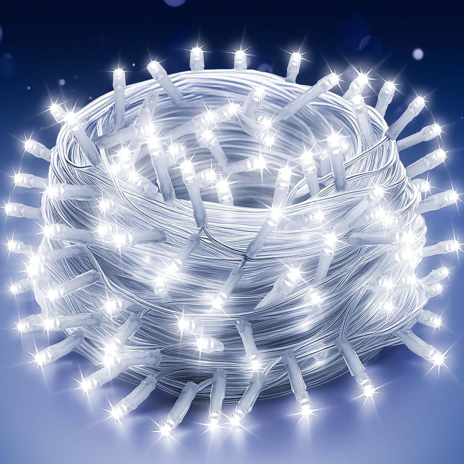 Luces Navidad Exterior Luces Arbol Navidad Interior 300 LED 30M Guirnalda Luces Navidad Exterior Luces Led Navidad Enchufe con 8 Modos Función Temporizador Decoracion Navidad (blanco frío)