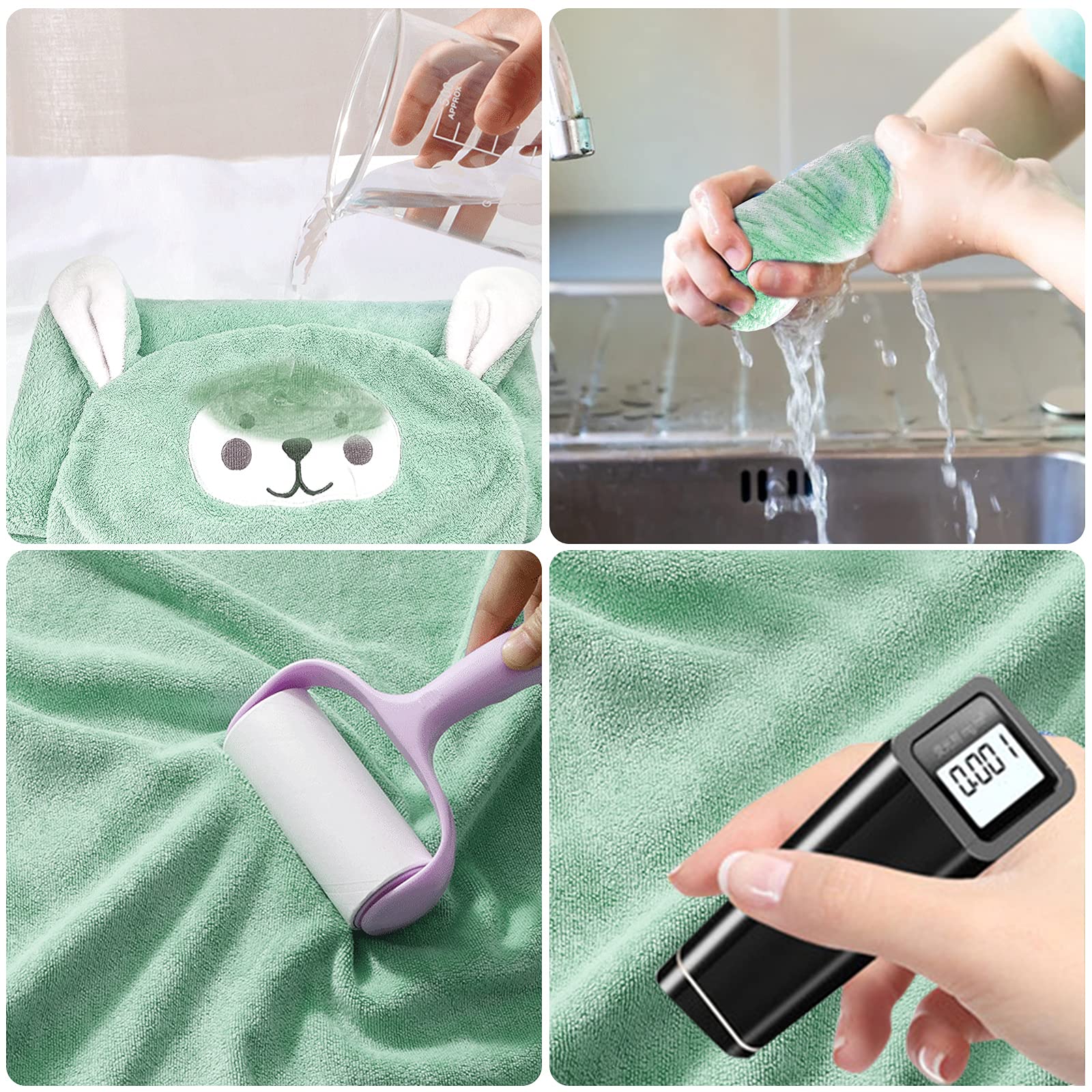 Toalla con capucha ultra suave para niños, toalla de baño altamente absorbente, manta para niños y niñas, regalo de ducha extra grande de 28 pulgadas x 55 pulgadas (verde)