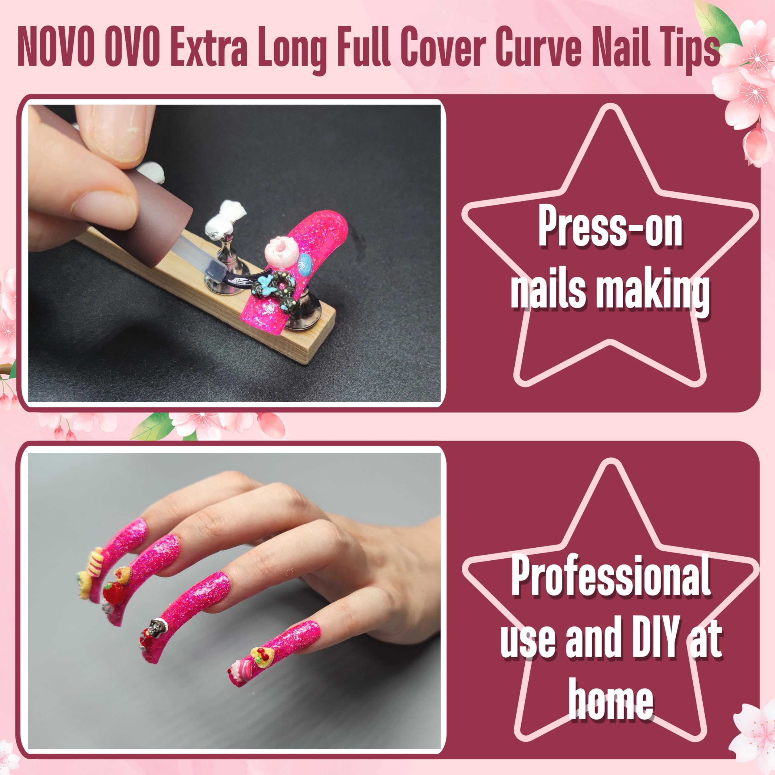 NOVO OVO Halloween Curved Full Cover Nail Tips, Gel x Press on Nails - Image 3