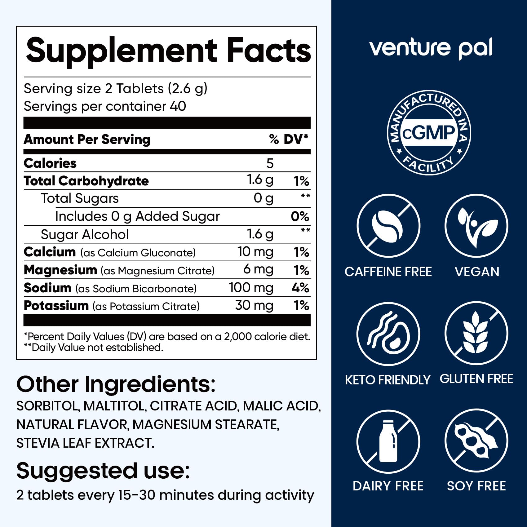 Venture Pal Chewable Electrolyte Tablets, 80 Count, Fast-Dissolve, Variety — Amazon image 9