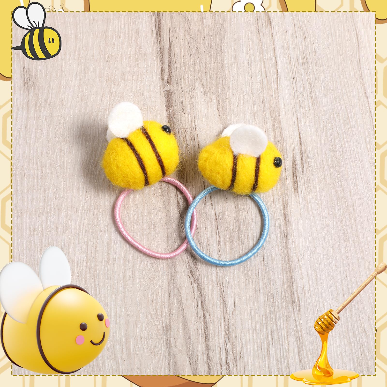10 piezas de abejorro de fieltro de lana, mini abejas lindas abejas, suministros de manualidades, decoración de felpa para abejas, decoración de revelación de género, ropa, sombrero, regalo