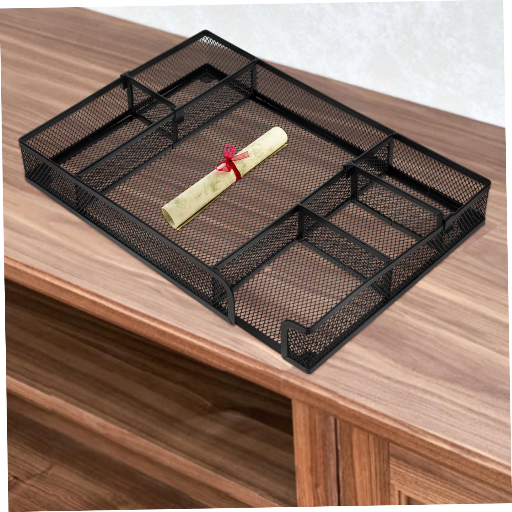 DOITOOL 3 Piezas Organizador de Escritorio Malla Metálica Multifuncional Compacto y Resistente Divisor para de Espacio para Oficina y Papelería