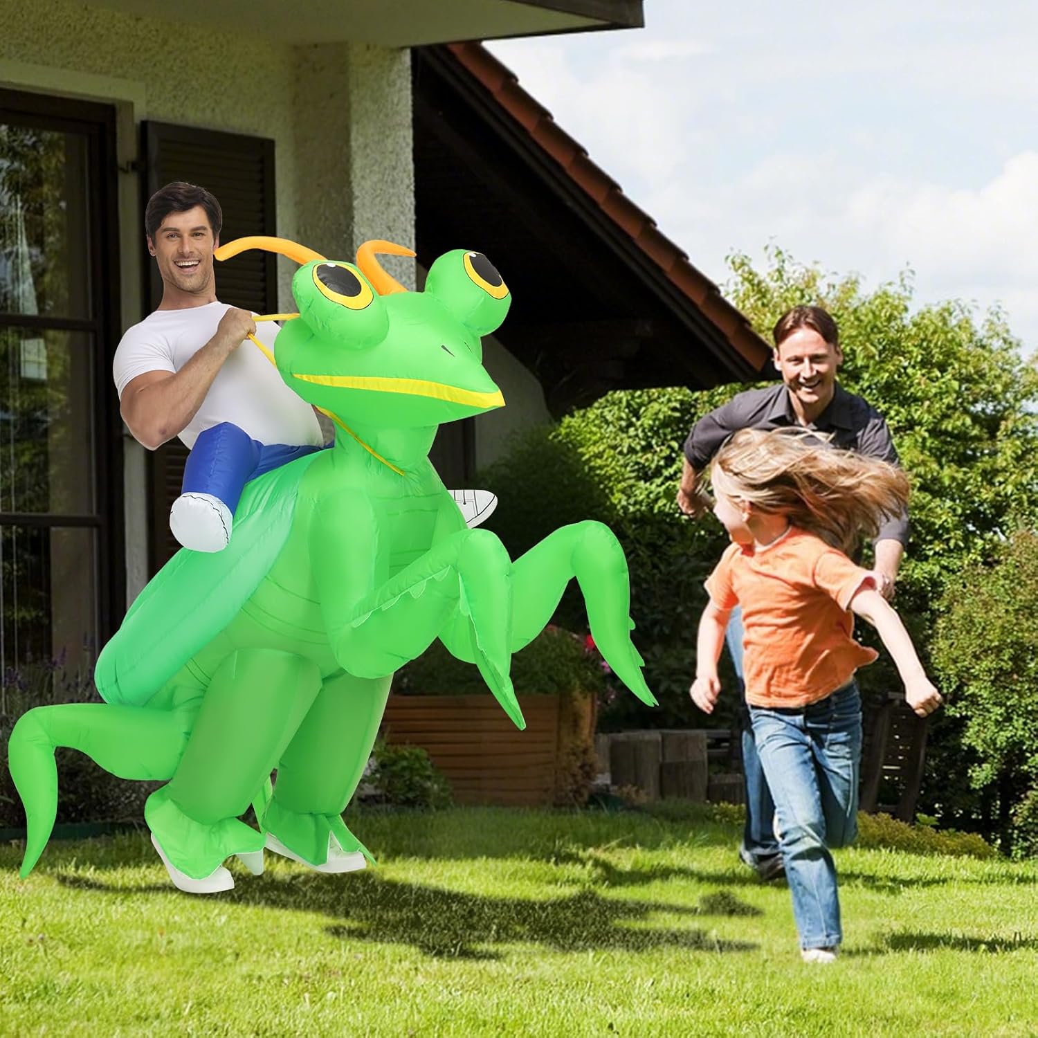 Inflatable Costumes For Adults,Mantis Costume,Funny Halloween Blow up Insect Costume for Women Men Cosplay Parties - Image 2