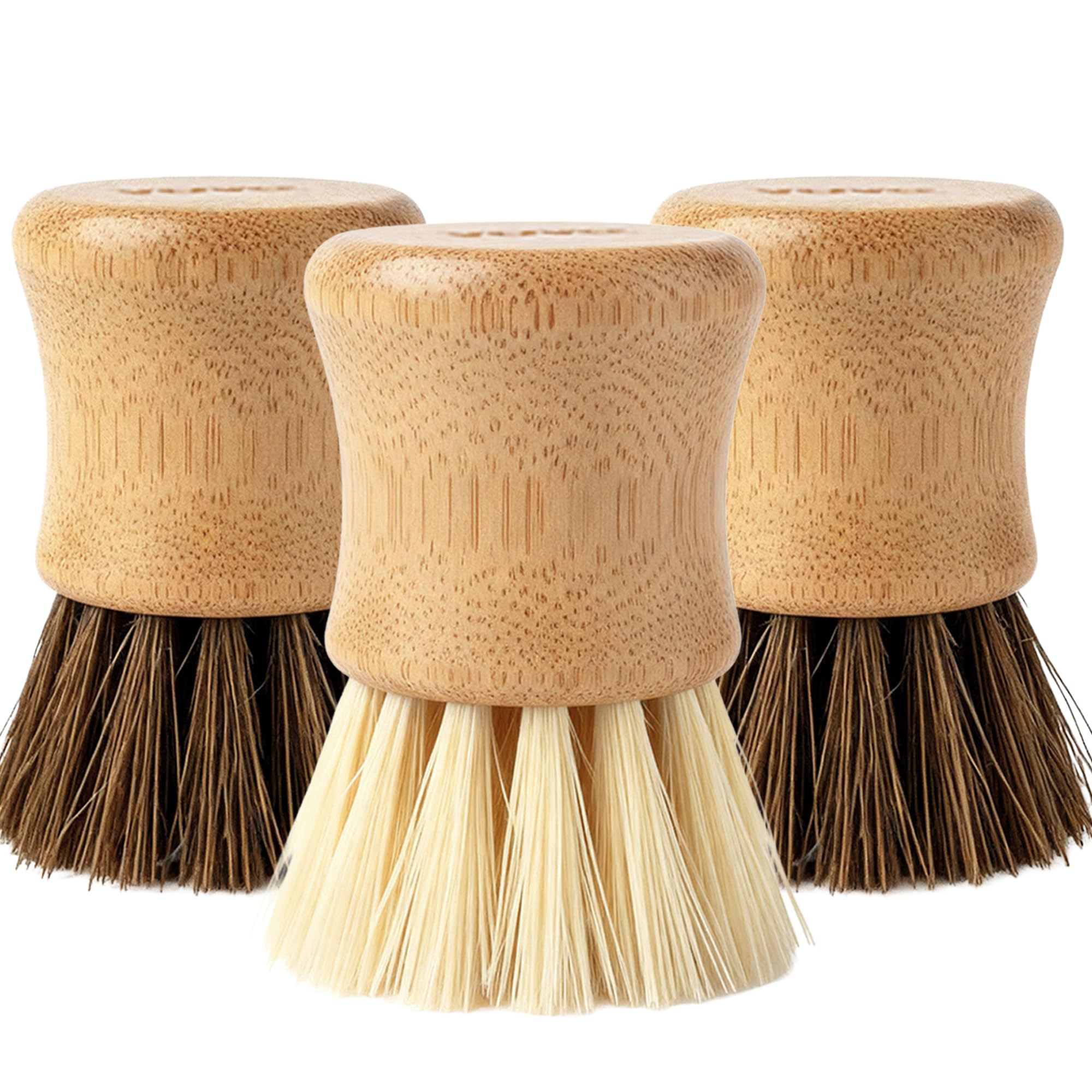 Sponsored Ad – Bamboo Scrub Brush Set, Set of 3 – FSC-certified Bamboo, Plastic-Free Natural Fibre Bristles, Sisal & Union Fibres, Stainless Steel – Washing Up Brushes, 2 Hard, 1 Medium