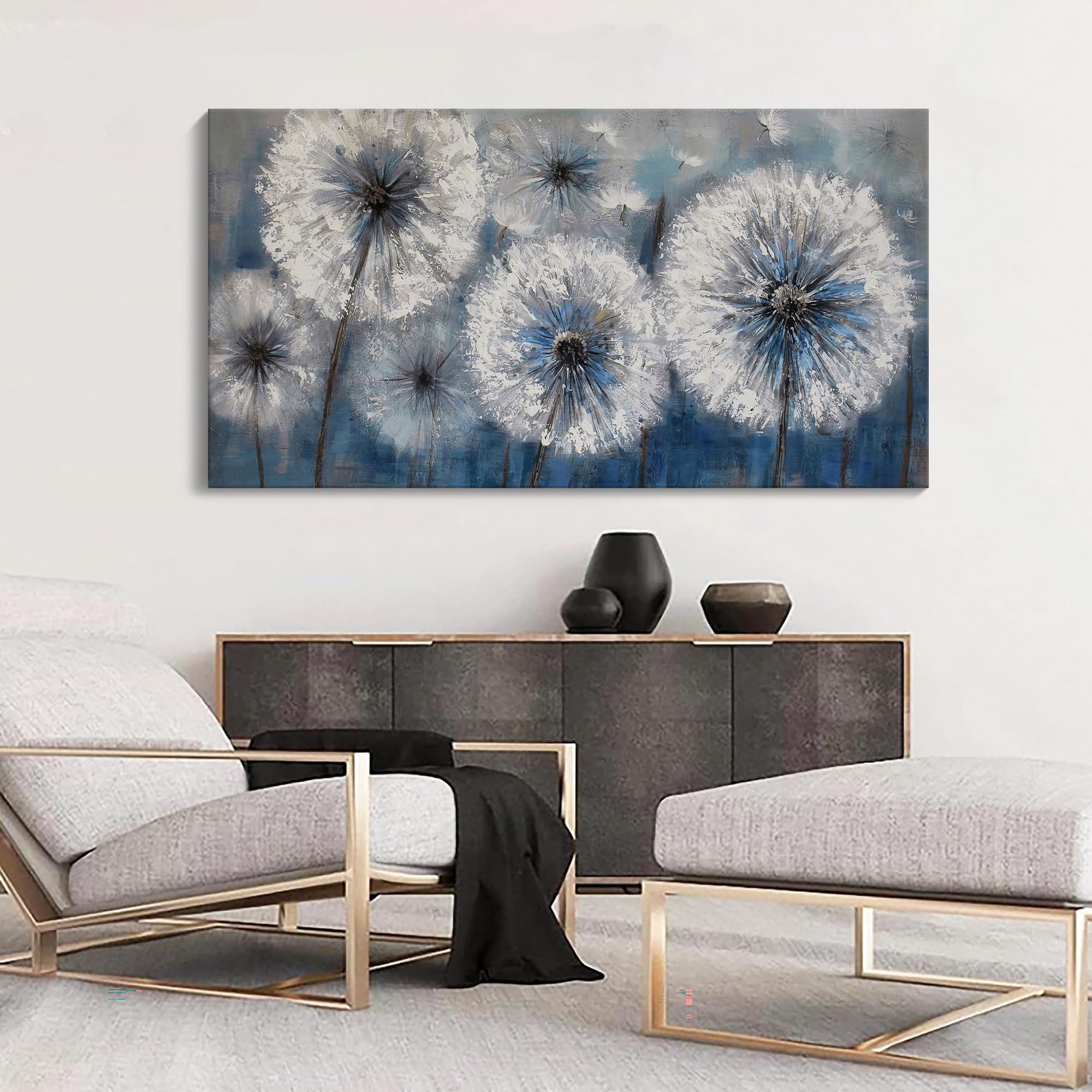 Pogusmavi LJZart Hand Painted Canvas Art Wall Decoration Modern Artwork Painting Picture for Living Room Office Bedroom Home Decor 20x40in Multi
