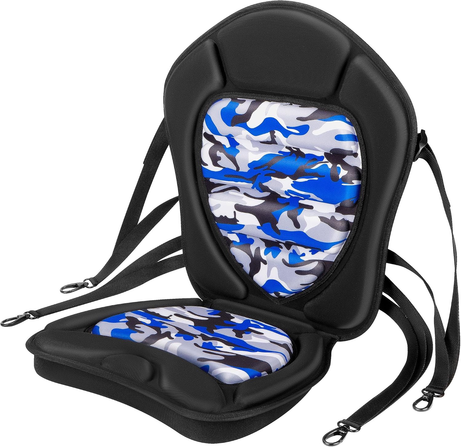 Extra Thick Kayak Seat with Back Support, Hard Support Replacement Paddle Board Seats with Storage Bag for Sit-On-Top Kayaks, Canoe, SUP