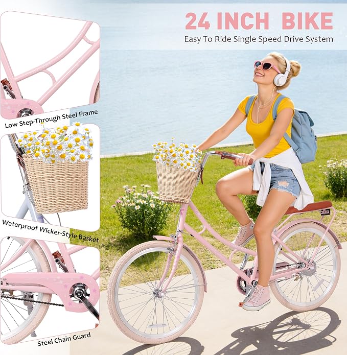 Bicicleta playera ZUKKA para mujer de 24 pulgadas miniatura 2