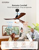 Vista 61 de 42 Inch Low Profile Ceiling Fans with Lights and Remote, Flush Mount Ceiling Fan with Lights, 3 Blades Solid Wood Dimmable Walnut Easy Installation