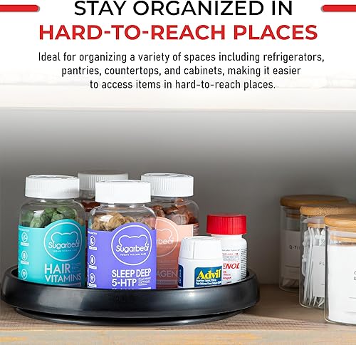 Miniatura 6 de Oizeir Lazy Susan de 10 pulgadas (juego de 4)  Tocadiscos antideslizantes para gabinete para maximizar el almacenamiento y simplificar la