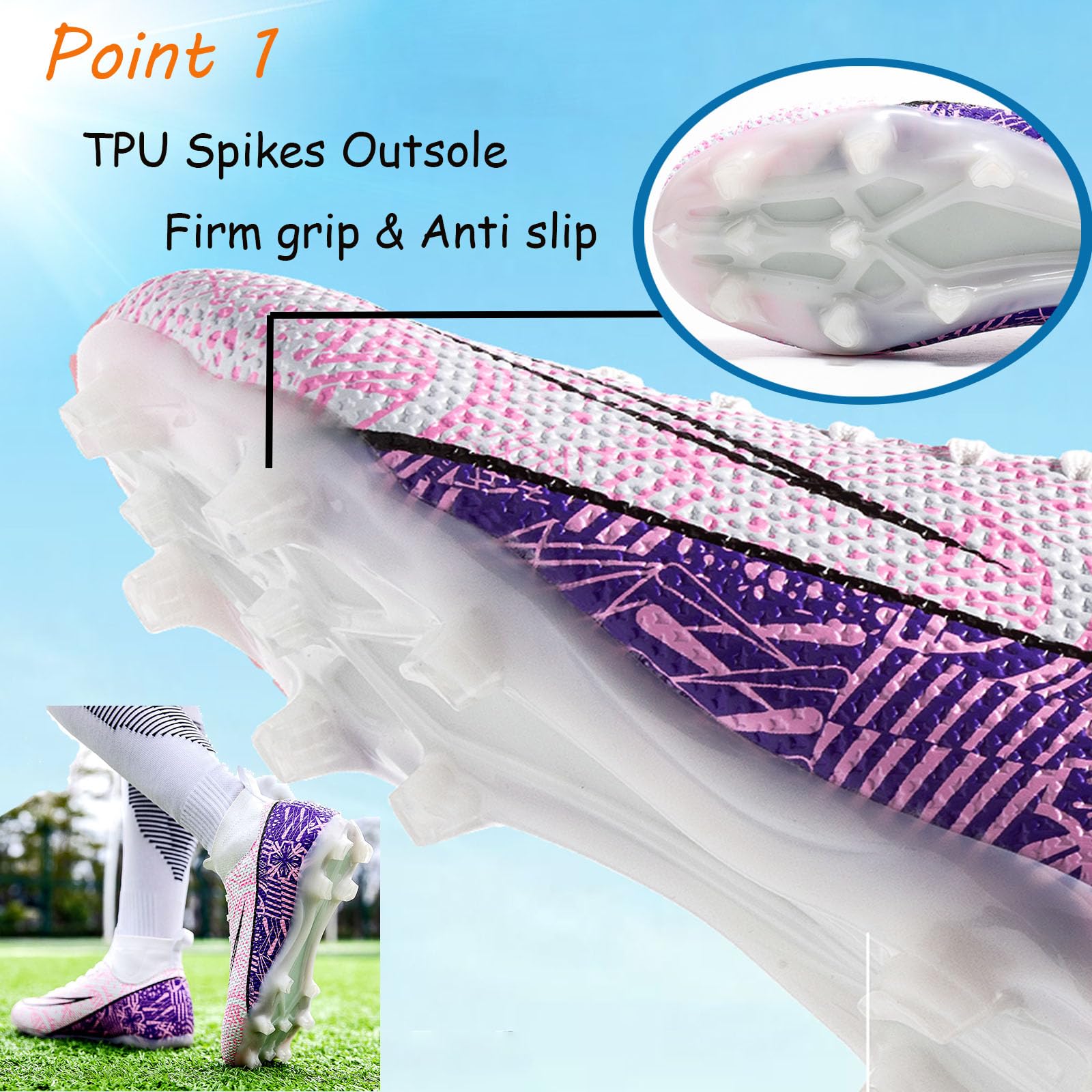 Donbest Scarpe da Calcio Uomo Tacchetti Professionale Scarpe da Calcetto Calzature da Calcio Ragazzo Scarpe da Allenamento