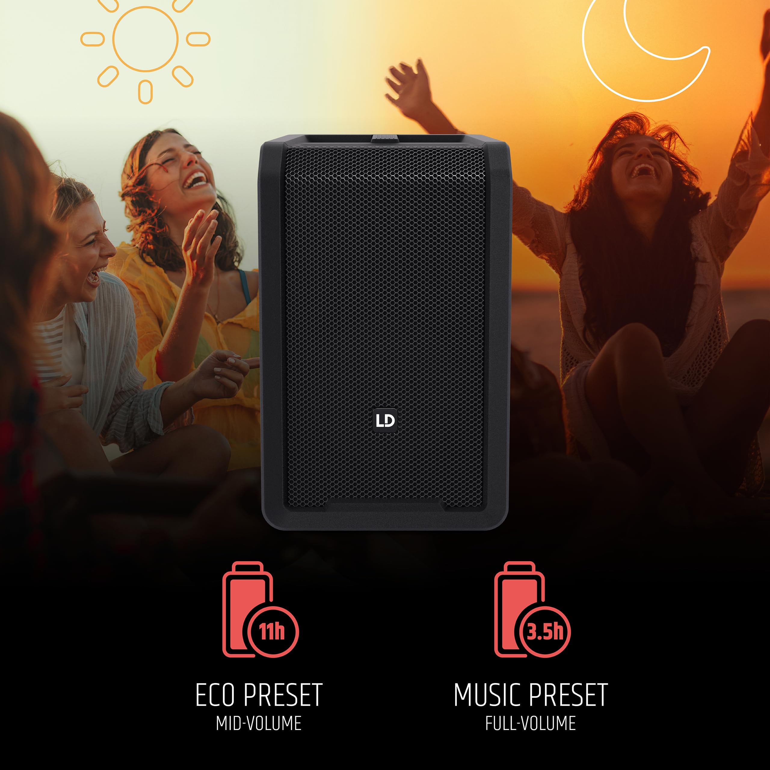 LD Systems ANNY 8 Altoparlante PA Bluetooth portatile a batteria con mixer