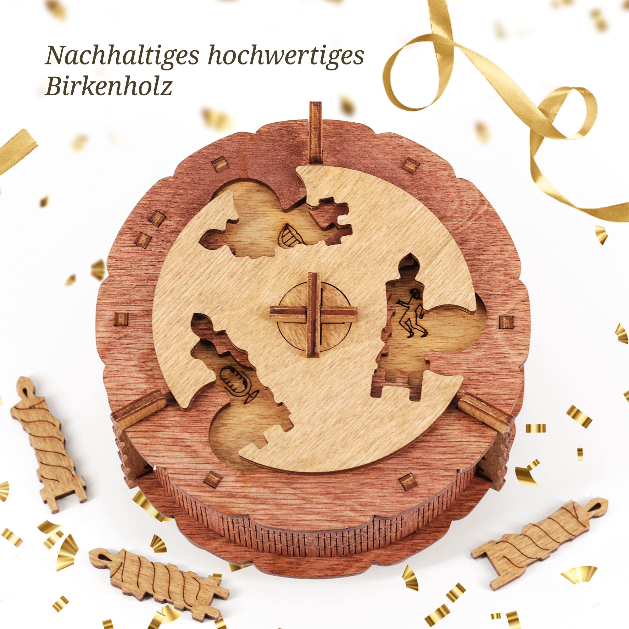 iDventure Happy Birthday Puzzlebox. Personalisierte Geburtstagsgeschenk. Mechanische Schatzkiste. Escape Room Spiel 3D Holzpuzzel Rätsel. Knobelspiel für Erwachsene und Rätselbox für Jugendliche 14+