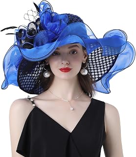 Women Organza Fascinator Church Derby Hat Floral Tea Party Wedding Hat