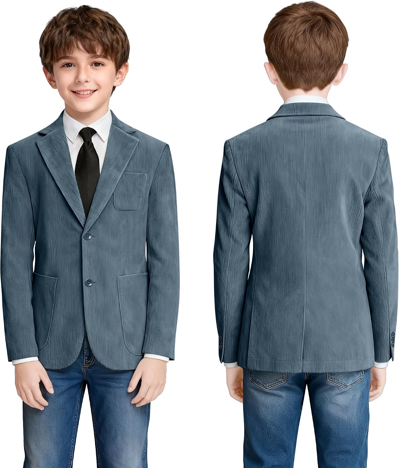 Boys Corduroy Suit Jacket Slim Fit 2 Button Kids Casual Blazer Vintage Winter Corduroy Sport Coat for Boy