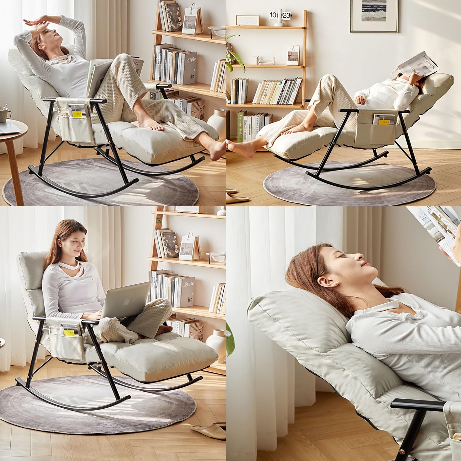 Sillones Para El Salón,sillon Relax,sillon Cama,mecedora Lactancia,butacas De Salon,sillon Lectura,sillon Lactancia,sillones Baratos,sillón Relax Con Capacidad De Carga De 150kg ( Color : Orange )
