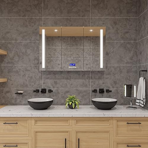 Miniatura 10 de ALFI brand ABM8FLED-BN Espejo, níquel cepillado