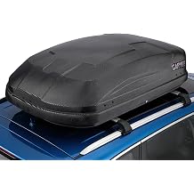 12 Cubic Rooftop Cargo Box Carrier, Dual-Side Opening Hard-Shell Vehicle Roof Mount Travel Luggage Storage, 135Lbs Weight Capacity with Secure Straps & Keys, Black
