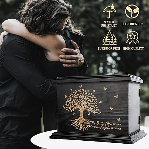 Miniatura 4 de Urna de cremación para cenizas para mujeres, urna humana para cenizas, adultos, hombres o mujeres, marco de fotos de madera, caja y ataúd para