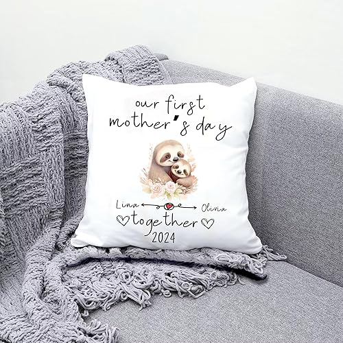 Miniatura 3 de Sloth Family Mother's Day, Personalised Pillow Case Decor for Home, Present for Mom, Grandmother, for Her