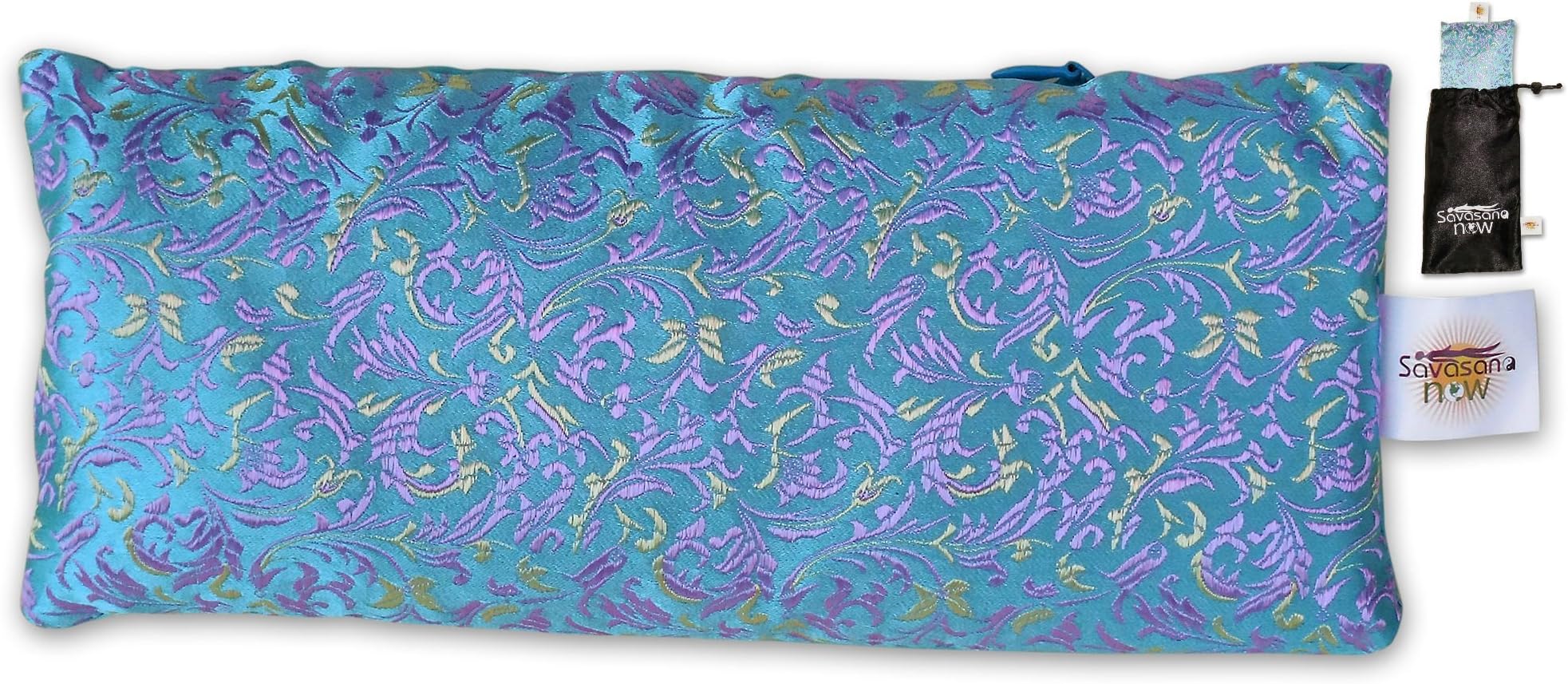EYE PILLOW UNSCENTED + Flax Seed Filled + Carry Bag. Silk Fabric, downloadable meditation audio - Use for Yoga, Natural Sleep Aid, Stress Relief, Anxiety Relief, Meditation.