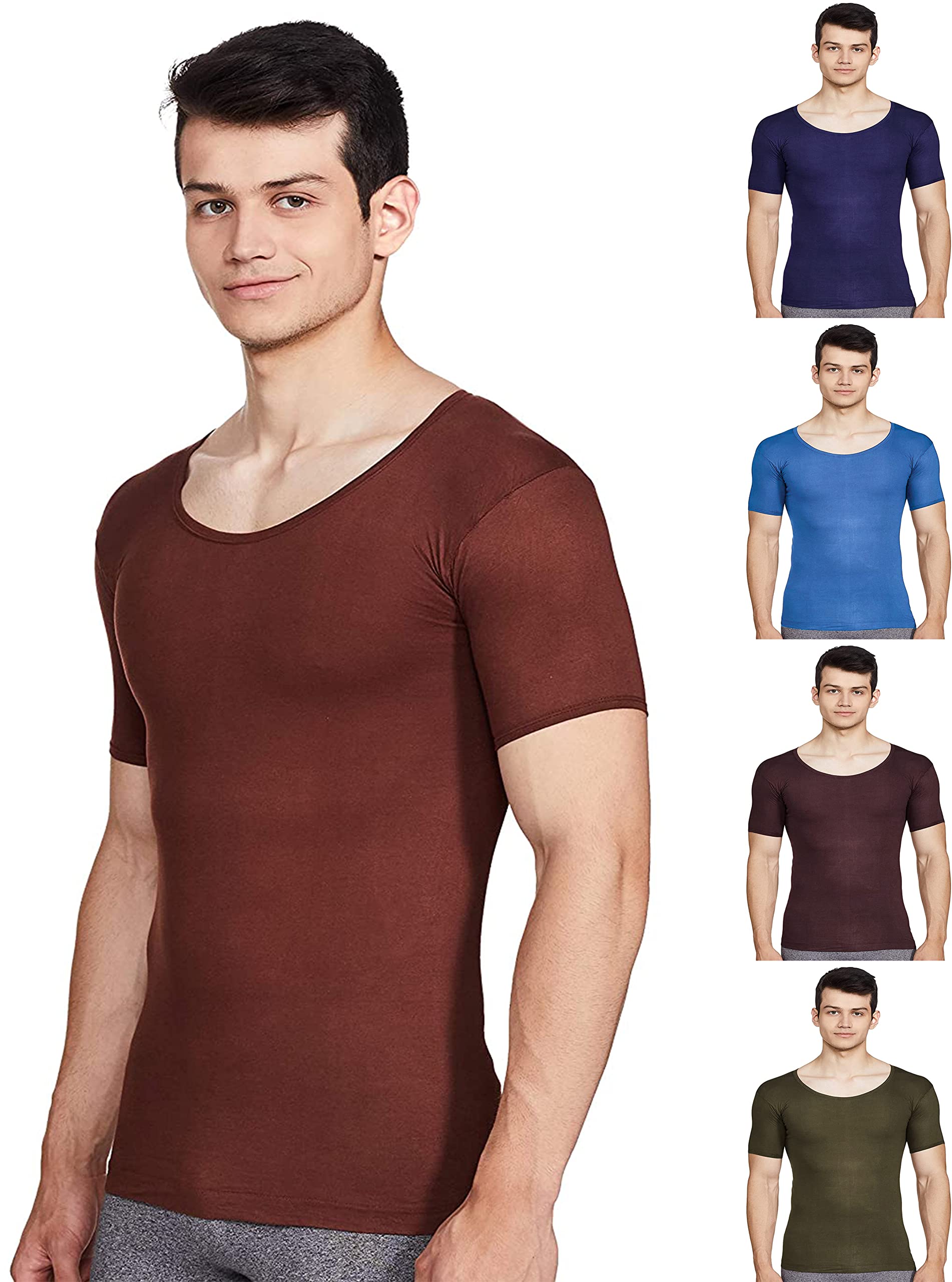 rupa Jon Pure Men's Cotton Half Sleeves Regular Fit Vest - Pack Of 5-picture-37