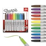 Sharpie Permanent Markers Quick Drying And Fade Resistant Fine Tip Marker Set For Wood Plastic Paper Metal And More Drawing Coloring And Poster Marker Assorted Colors 12 Count