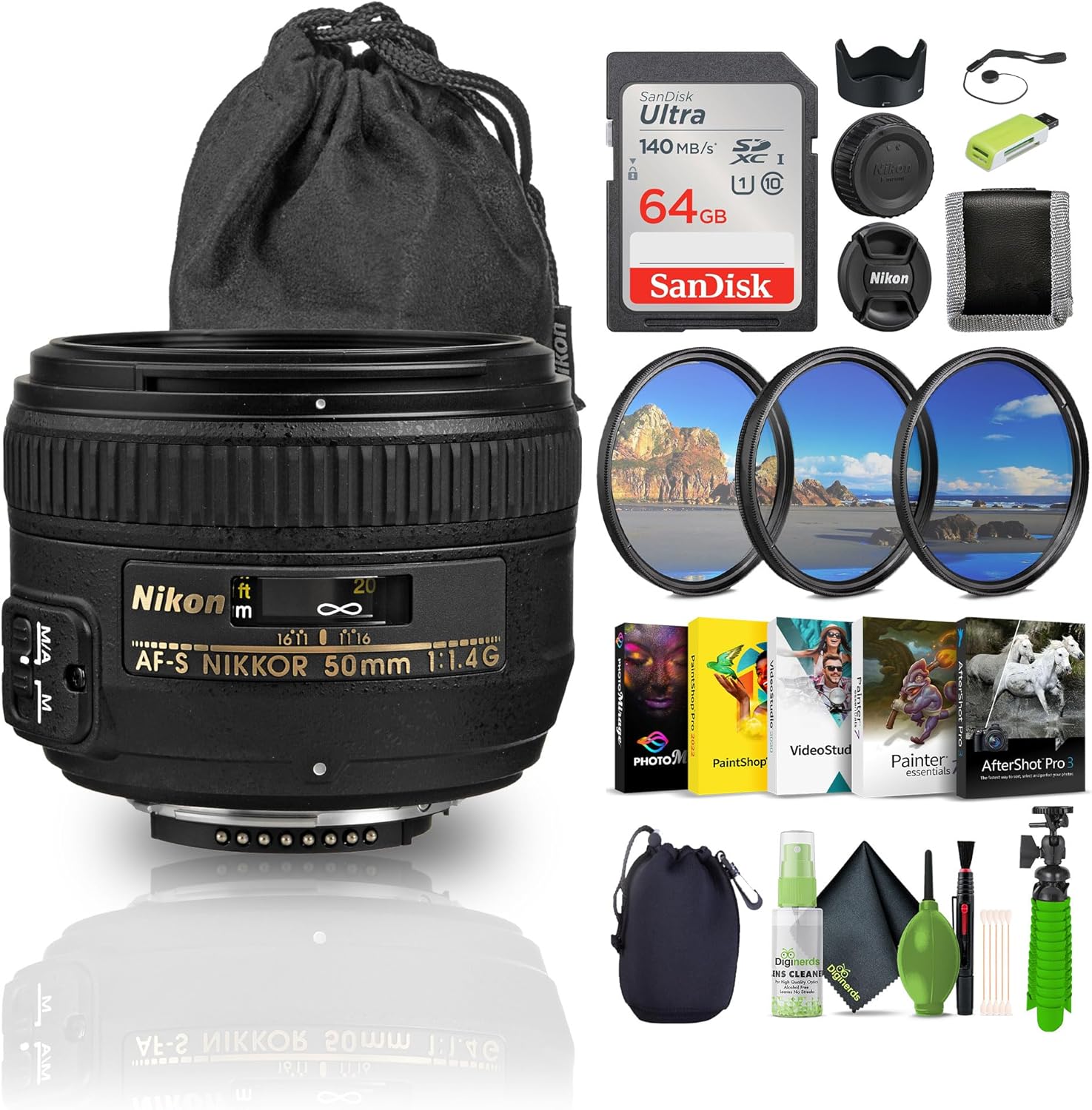 Nikon AF-S NIKKOR 50mm f/1.4G オートフォーカスレンズ + メモリーカードウォレット + Ultra 6 -  FIRAWASPORT.COM