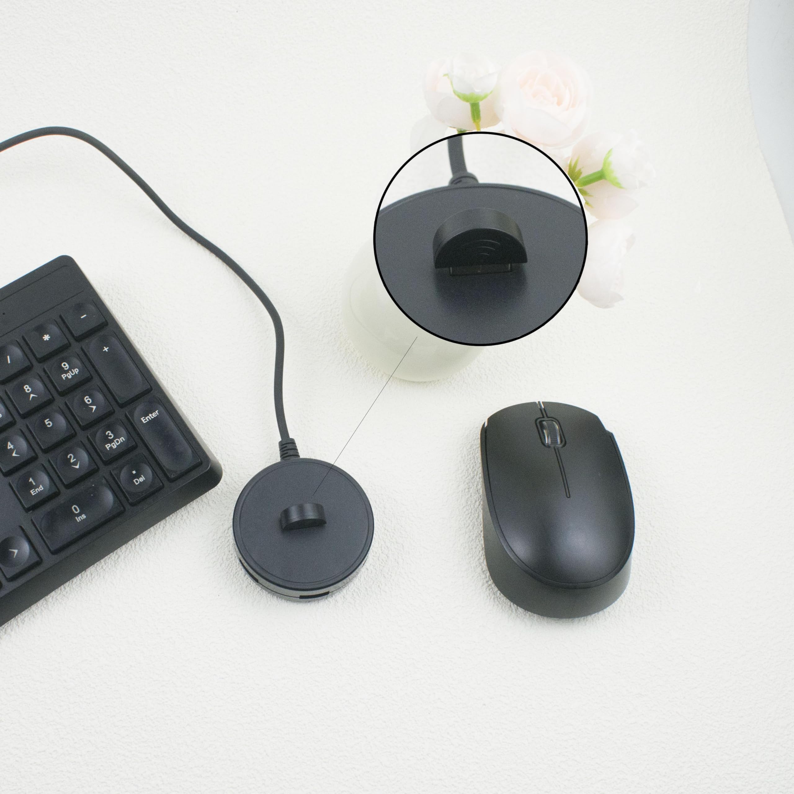 LANDIBO Mini microfono USB, Plug and Play, senza driver, mini microfono per Mac desktop e laptop sono comodi e pratici. Ideale per chat web, giochi e videoconferenze (nero)