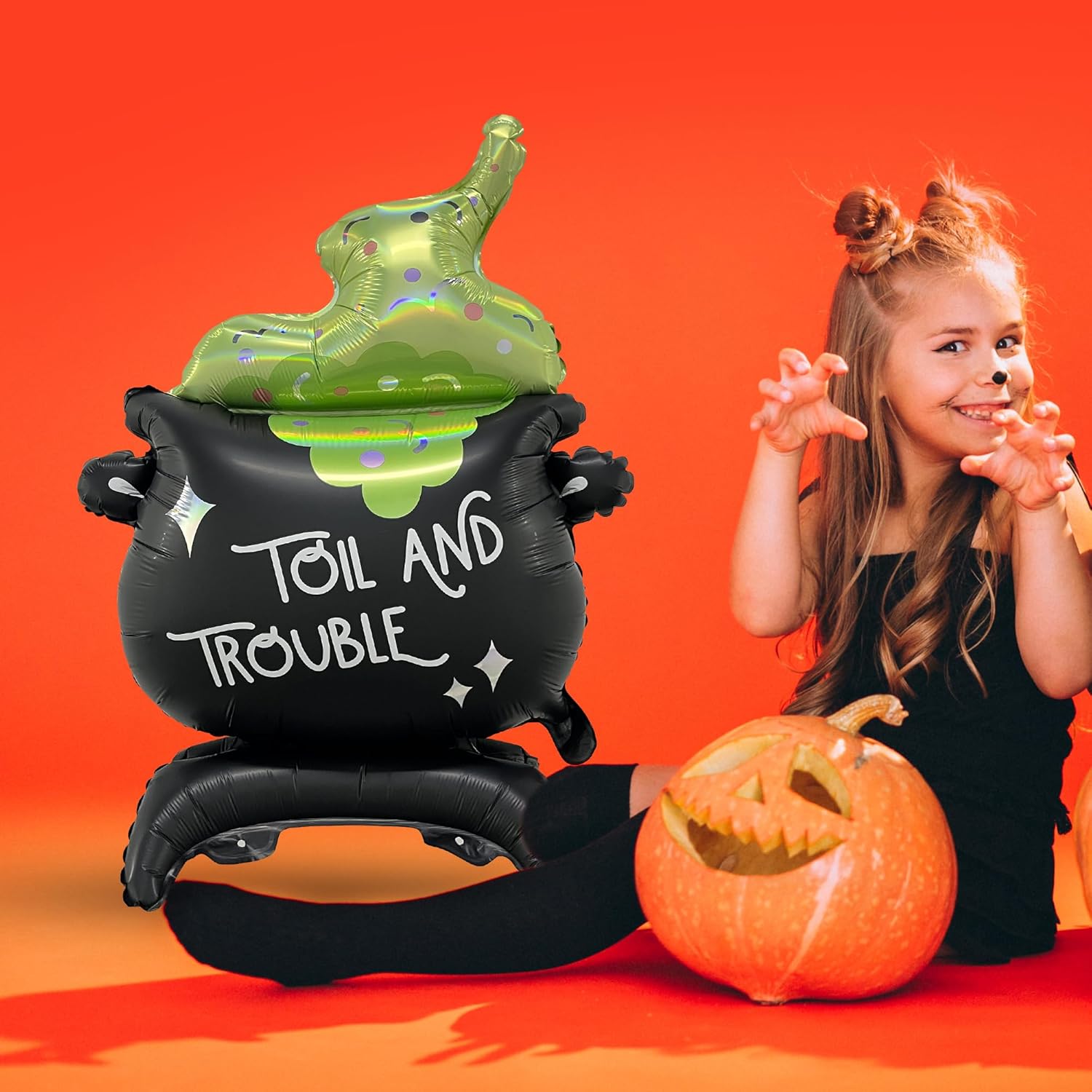 HOUSE OF PARTY Cauldron Halloween Balloons - Large Halloween Foil Balloon for Indoor Props - Cauldron for Party Decor and Happy Boo Day Decorations Supplies - Image 6