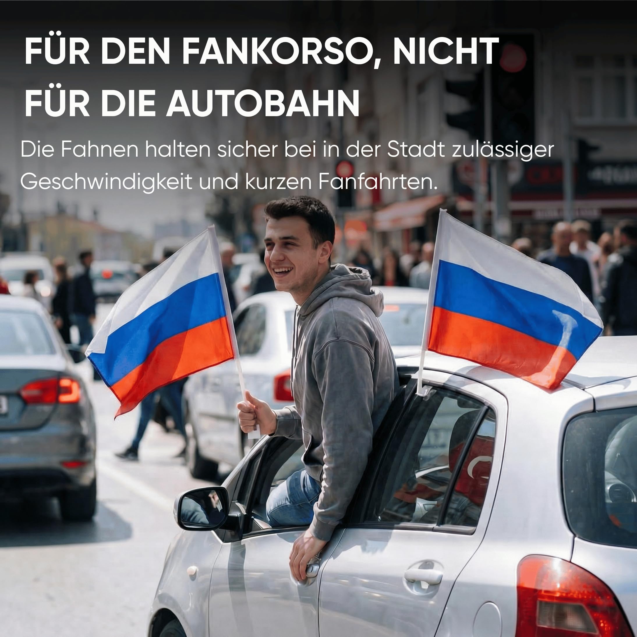 Sonia Originelli Fanset Fanartikel für das Auto Motorhaubenfahne Fensterfahnen Spiegelüberzieher Magentflaggen Farbe: Russland