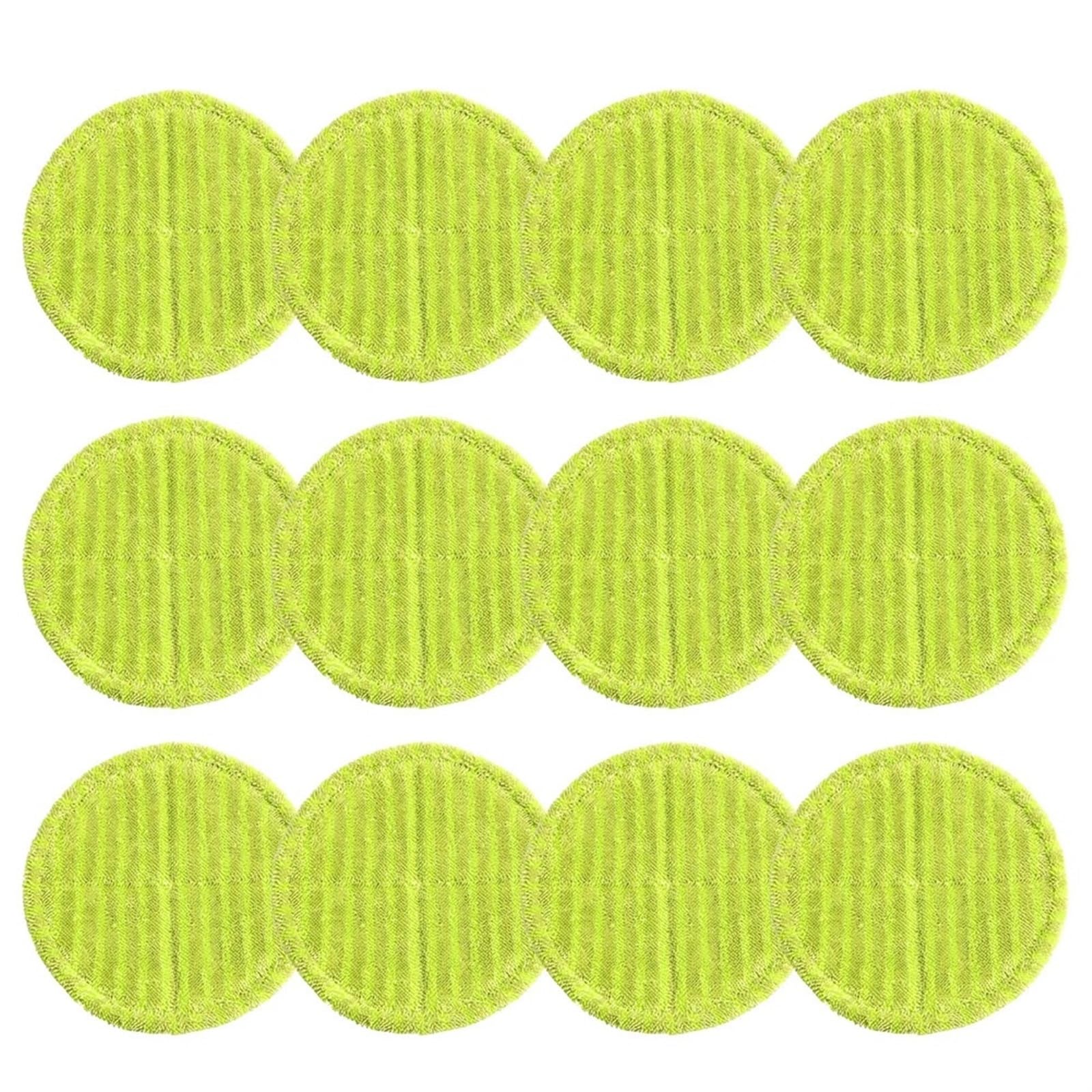 Paño de fregado Verde for Envolver Redondo, fregona eléctrica de 16cm, aspiradora, Uso en seco y húmedo, Almohadilla for Limpieza de Suelo, 6/12 Uds. Almohadilla para trapear (Size : 12pcs)