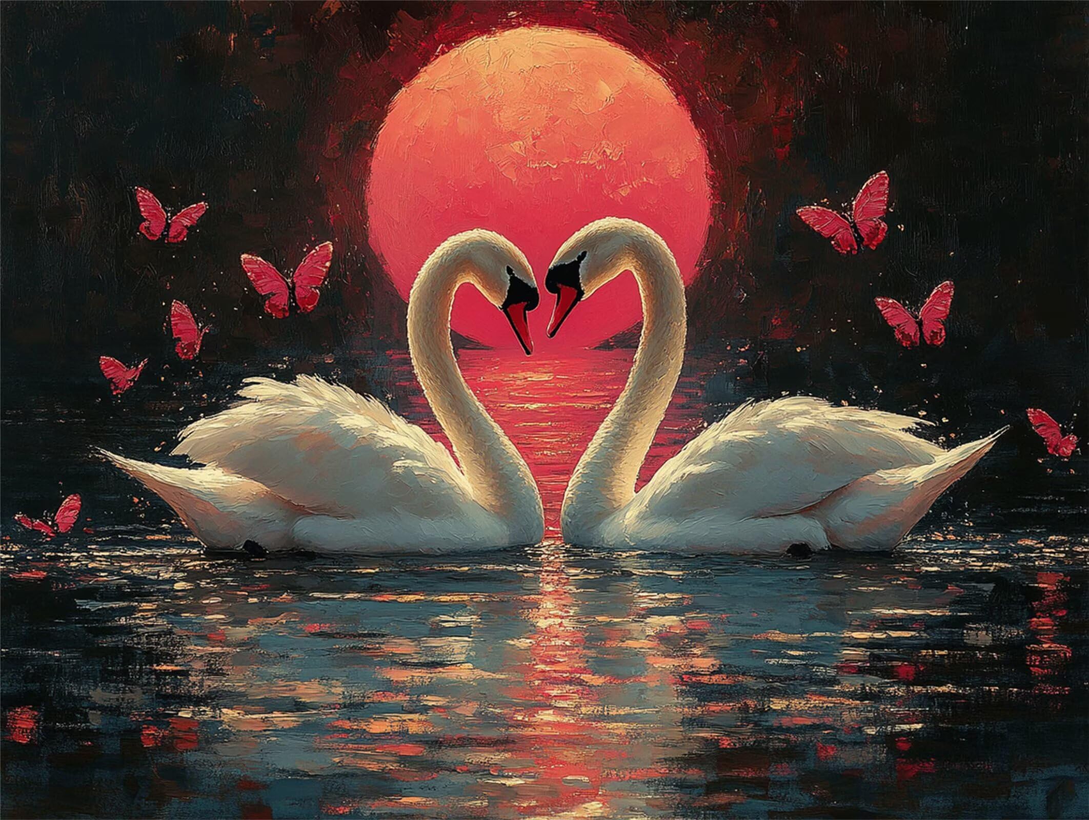 Pintar por Numeros cisne Pinturas Acrilicas Animal Pintura por Numeros Adultos DIY Lienzos para Pintar, Pintura Acrilica Manualidades, Decoración para Hogar, Regalos Cumpleaños 70x90cm Sin Marco q-856
