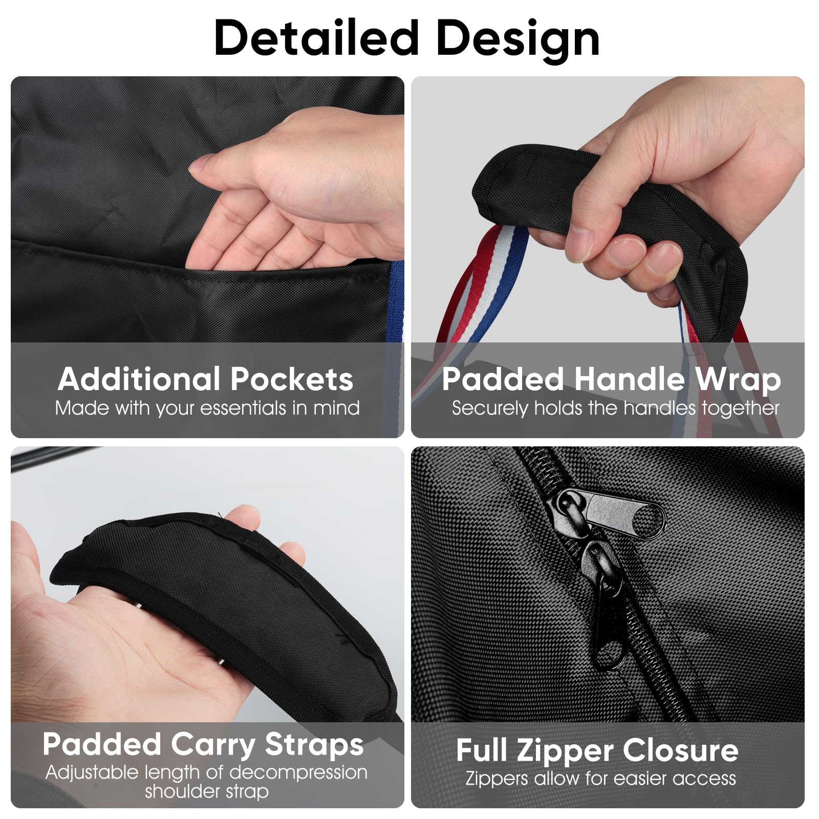 Rollator - Bolsa de viaje impermeable para silla de ruedas para andador plegable, silla de ruedas compacta, funda de transporte portátil para coche y avión TSA viajes, Black, 39"Lx16"Wx32"H