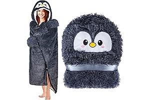 Penguin Wearable Hooded Blanket for Adults - Fluffy Penguin